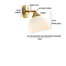 Axyaa Vintage Brass Glass Wall Sconce - Indoor LED Lighting Fixtures, Bedside Reading Lamp