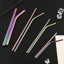 Axyaa Stainless Steel Wide Smoothie Straws 8-Pack with Cleaning Brush