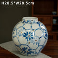Axyaa Blue White Porcelain Vases Jars Hydroponic Ornaments Light Luxury Porcelain