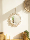 Axyaa Macrame Round Mirror | Boho Aesthetic Room Decor for Bedroom & Living Room