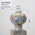 Axyaa Ceramic Graffiti Vase Handcrafted Home Decor Floral Arrangement Bottle