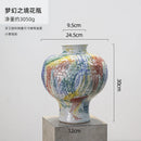 Axyaa Ceramic Graffiti Vase Handcrafted Home Decor Floral Arrangement Bottle