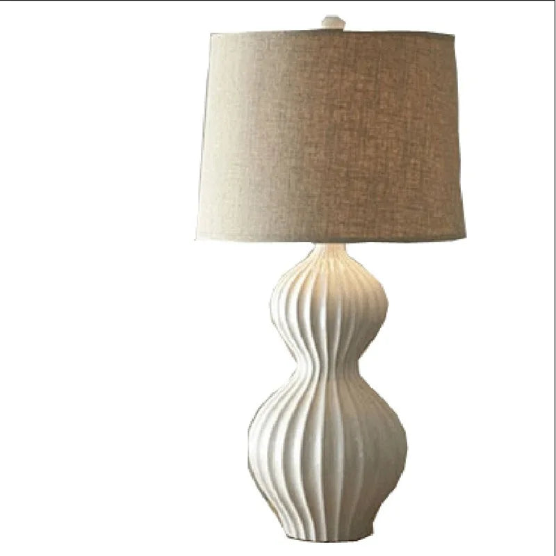 Axyaa White Ceramic Table Lamps for Living Room Bedroom Bedside