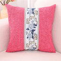 Axyaa Blue White Porcelain Chinoiserie Pillow Cover Chinese Style Linen Living Bedroom