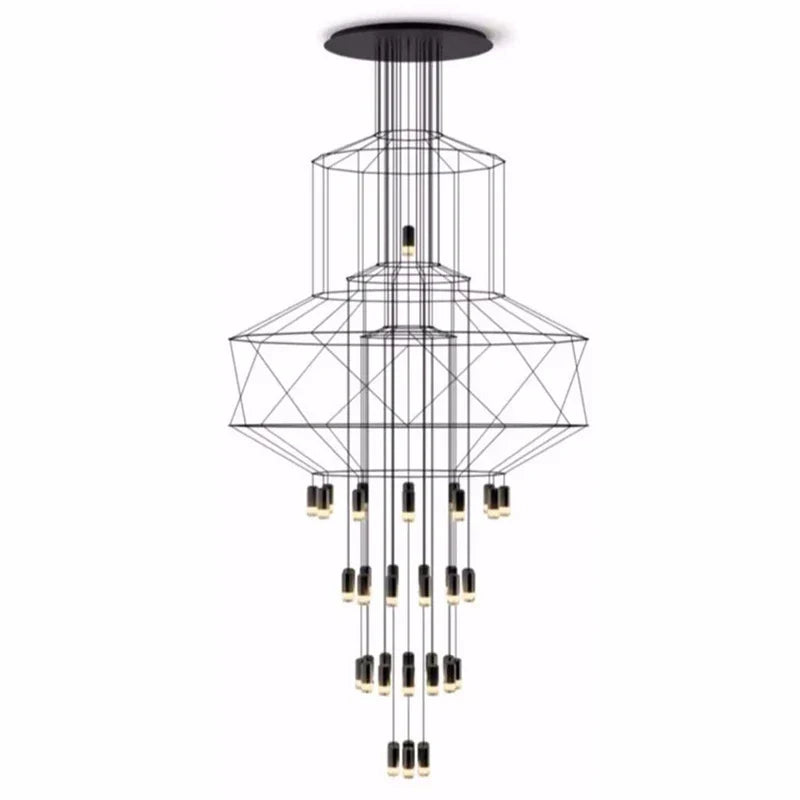 Axyaa Wireflow Pendant Light: Modern Chandelier for Kitchen Living Room Dining Hall Loft