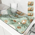 Axyaa Christmas Squirrel Kitchen Dish Mat - Absorbent Anti-slip Drying Pad
