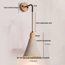 Axyaa Nordic LED Wall Sconce with Pull Chain and Wood Socket