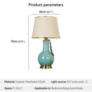 Axyaa Green Ceramics Table Lamp LED Modern Design for Home Bedroom