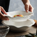 Axyaa Stone Edged Ceramic Bowl Set - Ideal for Salads, Soups, Pasta, Desserts