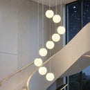 Axyaa Crystal Chandelier Stair Pendant Lamp Living Room Lighting