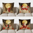 Axyaa Snowman Moon Deer Christmas Pillow Cover