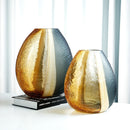 Axyaa Handcrafted Glass Vase with Ice Crack Texture - Light Luxury Living Room Decor