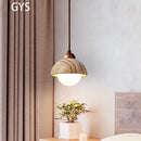 Axya Japanese Style Walnut Log Wood Chandelier Pendant Light