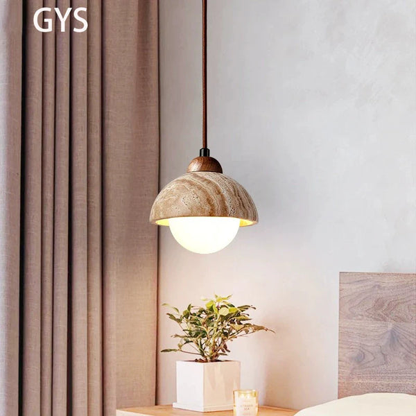 Axya Japanese Style Walnut Log Wood Chandelier Pendant Light