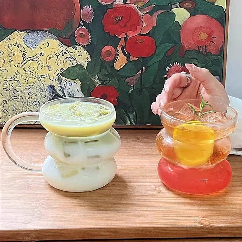 Axyaa Transparent Glass Cup Set for Beverages and Cocktails