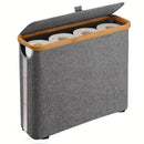 Axyaa Toilet Paper Storage Basket with Lid: Bathroom Organizer Stand Container