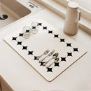 Axyaa Watercolor Square Dry Mat for Dishes & Cups - Absorbent & Anti-slip