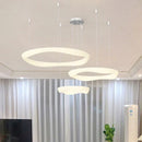 Axyaa White Ring LED Pendant Chandelier for Modern Home Decor and Indoor Lighting