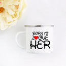 Axyaa His and Hers Lovers Camp Cup Enamel Mug Gift for Couples