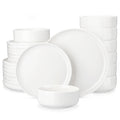 Axyaa 12/24 Piece Porcelain Dinnerware Set for 4, Plates and Bowls, Tableware Service