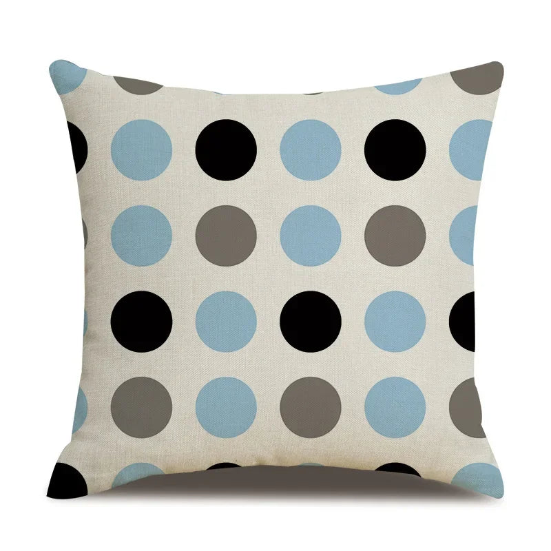 Axyaa Blue Deltoid Geometry Pillow Cover 45*45cm for Living Room, Bedroom, Sofa, Car