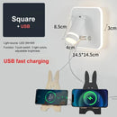 Axyaa USB Interface Dimmable LED Wall Lamp With Switches, Modern Metal Body & Acrylic Lampshade