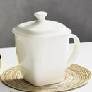 Axyaa 500ML Bone  Tumbler with Lid, Pure White Ceramic Coffee Mug