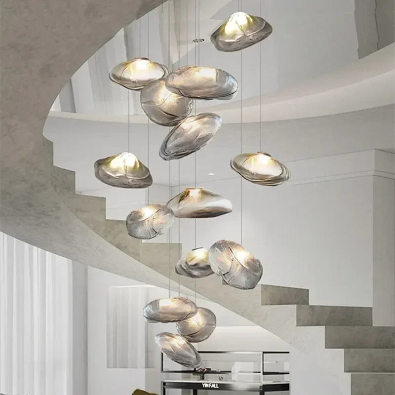 Axyaa Modern Glass LED Chandelier for Home Dining Room and Bar