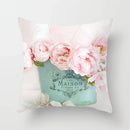 Axyaa Flower Pattern Decorative Sofa Cushion Cover Pillow Pink
