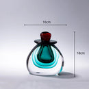 Axyaa Double Stained Glass Vase with Lid - Gradient Flower Vase & Terrarium