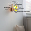 Axyaa Glass Wood LED Wall Lamp for Bedroom Bathroom Mirror Fixture