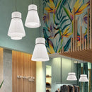 Axyaa Nordic White Pleated Fabric E27 LED Chandelier for Minimalist Living Room