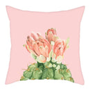 Axyaa Pink & White Flower Pattern Pillow Cover 45*45cm