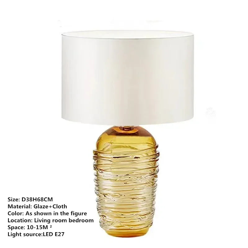 Axyaa Nordic Modern Glaze Table Lamp for Living Room, Bedroom, Hotel - LED Desk Light