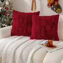 Axyaa Snowflake Tree Pillowcase in Plush Red/Pink/White - 30x50/45x45/50x50cm