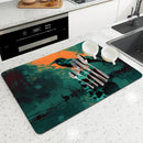Axyaa Halloween Skeletons Kitchen Drying Mat