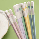 Axyaa Colorful Hearts Chopsticks Set - Non-Slip Reusable Japanese Sushi Kitchen Tools