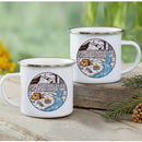 Enamel Mountain Mug with Handle by Axyaa. Best Camping Gift for Outdoor Lovers