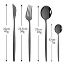 Axyaa Black Gold Stainless Steel Dinnerware Set - Elegant Tableware Collection