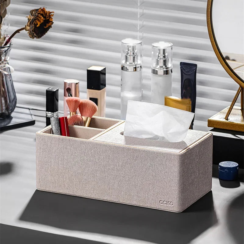 Axya Leather Tissue Box with Paper Drawer for Stylish Home & Hotel Decor