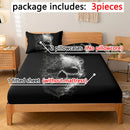 Axyaa Skull Pattern Fitted Sheet Set - Soft & Comfortable Bedding for Bedroom & Dorm