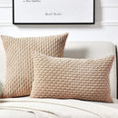 Axyaa Fluffy Corduroy Cushion Cover - Nordic Orange Throw Pillow for Home Decor