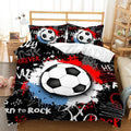 Axyaa Kids Soccer Duvet Cover Set - Queen Size Sports Bedding for Boys Girls
