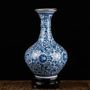 Axyaa Blue White Porcelain Flower Vase: Elegant Jingdezhen Ceramics Home Decor Craft