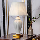 Axyaa Modern High Temp White Ceramic Table Lamp for Living Room & Bedroom
