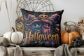 Axyaa Ghosts & Pumpkins Pattern Pillow Cover for Sofa, Bedroom & Car
