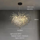 Axyaa Silver Crystal Chandelier: Elegant Rectangular Ceiling Fixture for Living Room & Restaurant.