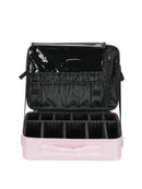 Axyaa Travel Makeup Train Case with Adjustable Dividers and Shoulder Strap