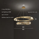 Axyaa Luxury Gold Crystal Pendant Lamp - Dimmable LED Modern Living Room Light