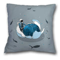 Axyaa Spaceman Astronaut Ocean Blue Pillow Cover for Home D��cor
